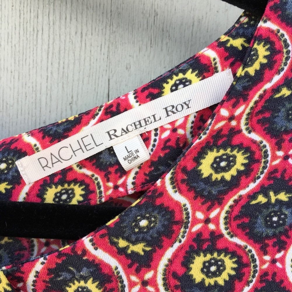 Rachel Roy Boho Scoop Neck Back Zippered Long Sleeve Tunic Top Large - Picture 6 of 7